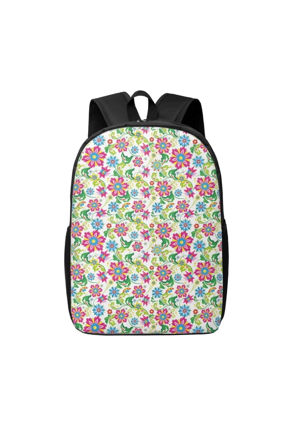 Vector Mexican Otomi Style Bright print Travel Backpack, Large Computer Backpack for Men Women, College School Rucksack Book Bag