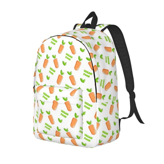 Xecao Vegan Fruit Carrot Canvas College Laptop Backpack, a durable rucksack designed for both men and women, ideal for travel, school, and daily use-Medium