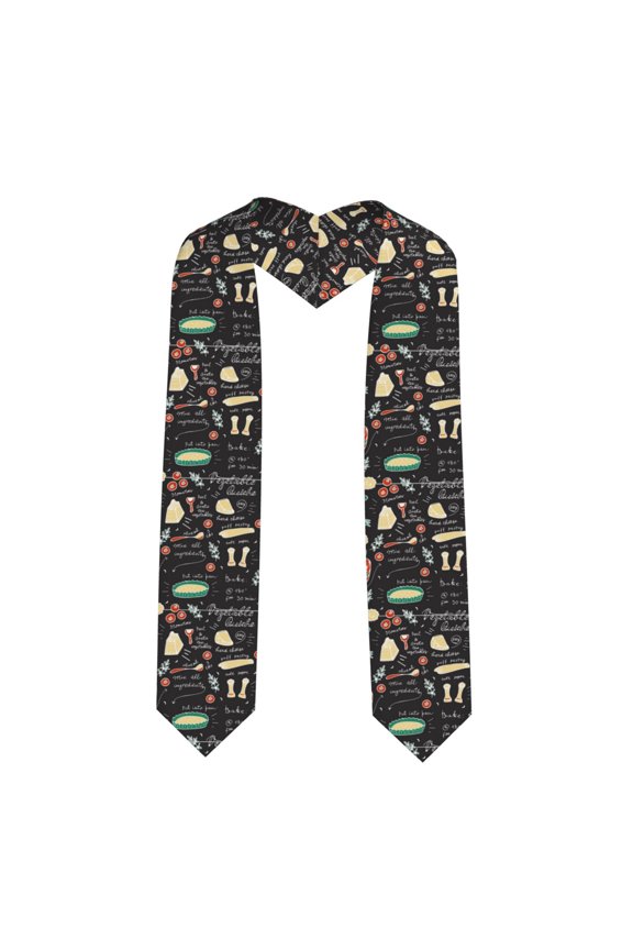 Vegetable Quiche Print Graduation Shawl Stole Honor Stole Adult 72" Academic Commencements