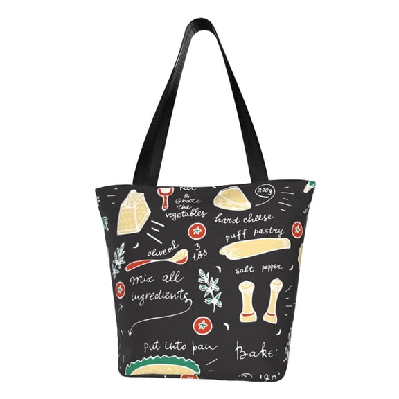 Xecao Vegetable Quiche for Tote Bag for Women -Tote Shoulder Bag with A Little Pocket Inside, Perfect for Travel and Work.