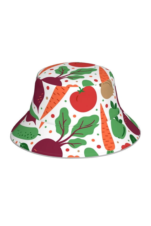 Vegetables Print Men and Women Night Reflective Hat Runner Cap Visor Bucket Hat Boonie Cap