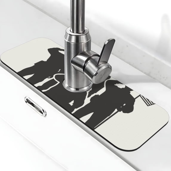 Xecao Veterans Day for Kitchen Sink Splash Guard Faucet Mat , Faucet Guard & Draining mat, (15" X 5.5" )