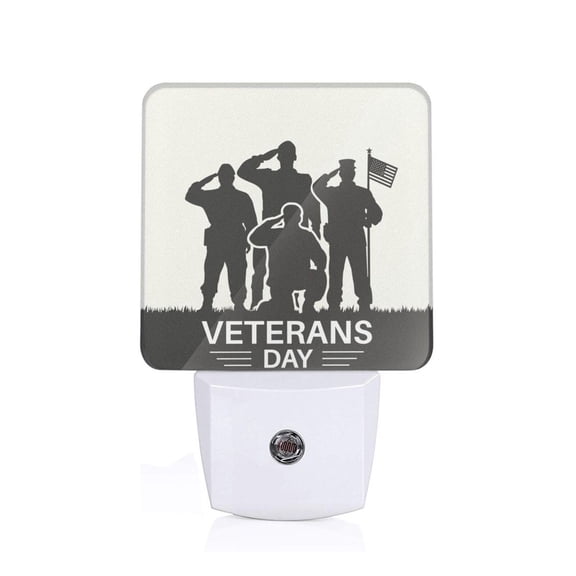 Xecao Veterans Day for Night Light - a Wall-mounted LED Fixture with A Dusk-to-dawn Sensor, Ideal for Bedrooms, Bathrooms, Hallways, and Kitchens-US