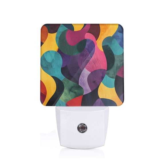 Xecao Vibrant Abstract Flow for Night Light - a Wall-mounted LED Fixture with A Dusk-to-dawn Sensor, Ideal for Bedrooms, Bathrooms, Hallways, and Kitchens-EU
