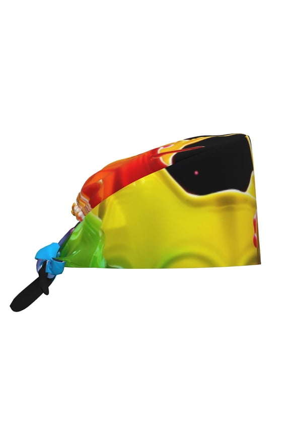 Vibrant Color Splash Print Men Women Adjustable Working Cap with Button Unisex Hats Sweatband