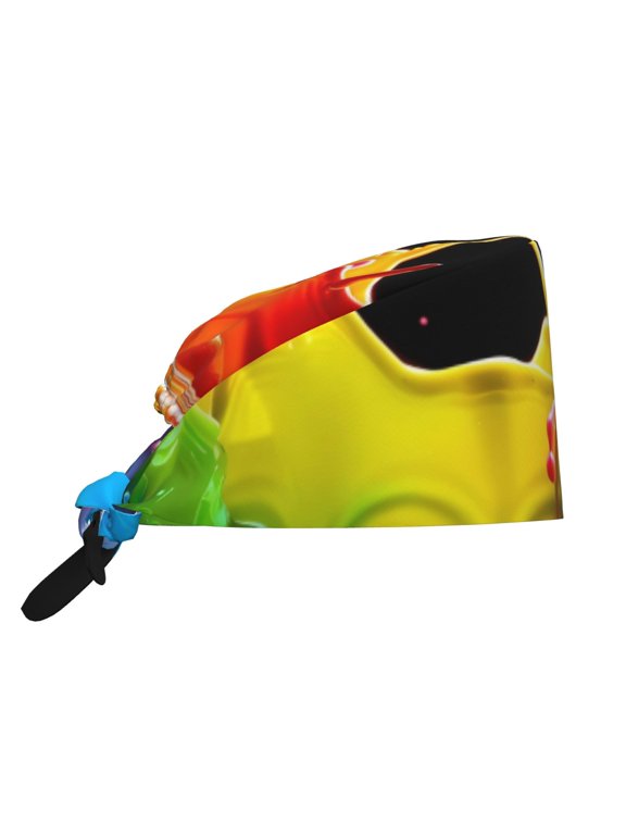 Vibrant Color Splash Print Men Women Adjustable Working Cap with Button Unisex Hats Sweatband