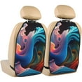 thumbnail image 1 of Xecao Vibrant Fluid Motion Art Pattern Car Seat Back Protector 2 Pack Large Capacity Pocket, Kick Mats Back Seat Protector, 1 of 8