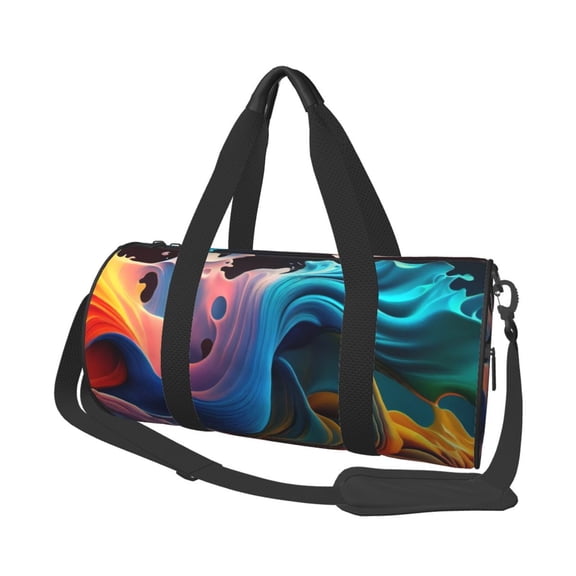 Xecao Vibrant Fluid Motion Art Print Travel Duffle Bag, Bag Carry On Tote Bags for Women, Travel Sport Gym Bag for Men, Hospital Bag for Labor and Delivery