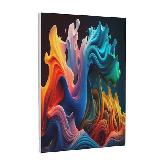 Xecao Vibrant Fluid Motion Art for Ready-to-Hang Canvas Art 12x16 Inches - Waterproof HD Print Solid Wood Frame for Gifting,Vertical