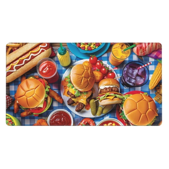 Xecao Vibrant Picnic Food Spread for Waterproof Mouse Pad - Extended Contour Mouse Mat, Large Gaming Mousepad Laptop Keyboard Mat with Non-Slip Rubber Base