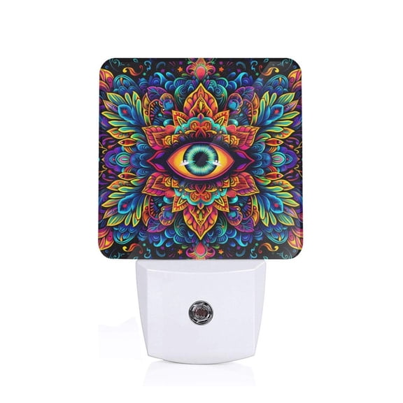 Xecao Vibrant Psychedelic Eye for Night Light - a Wall-mounted LED Fixture with A Dusk-to-dawn Sensor, Ideal for Bedrooms, Bathrooms, Hallways, and Kitchens-US
