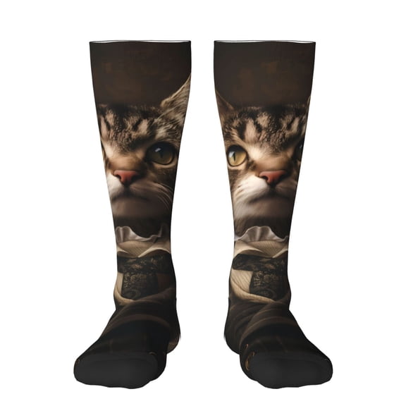 Xecao Victorian Gentle Cat Print Compression Socks for Both Men And Women for Running, Travel, Flight, Nurse