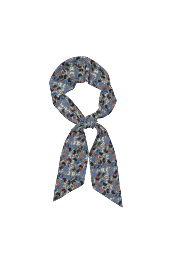 Video Game Pattern Large Satin Head Scarf - Satin Hair Scarves Silk Bandana Scarf Headscarf Silk Feeling Scarf for Women
