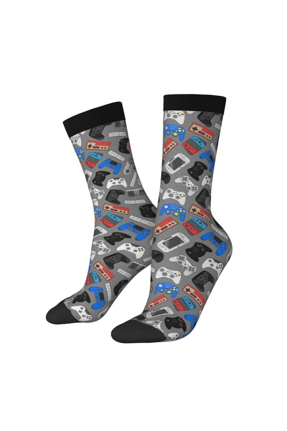 Video Game Pattern Sport Socks for Women and Men Crew Socks Sporty Calf Socks Casual Socks