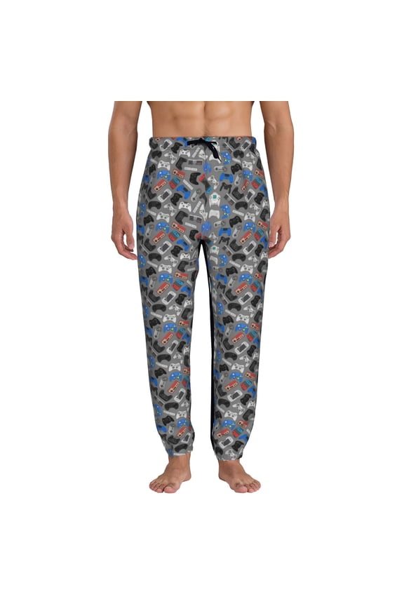 Video Game Print Active Tech Joggers for Men, Mens Sweatpants Lounge Pants with Pockets-Small