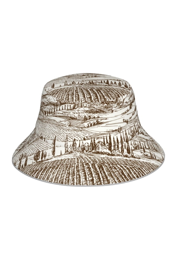 Vineyard Landscape 1 Print Men and Women Night Reflective Hat Runner Cap Visor Bucket Hat Boonie Cap