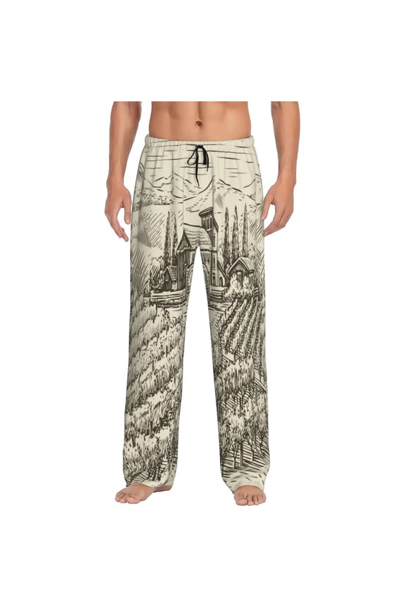 Vineyard Landscape Men's Straight Lounge Pajama Pants: The Ultimate in Comfortable Sleepwear