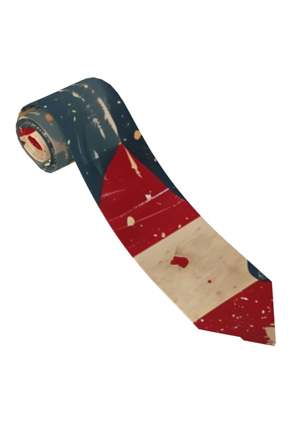 Vintage American Flag Elephant Print Tie For Men Necktie Woven Jacquard Neck Ties,Classic Men's Tie