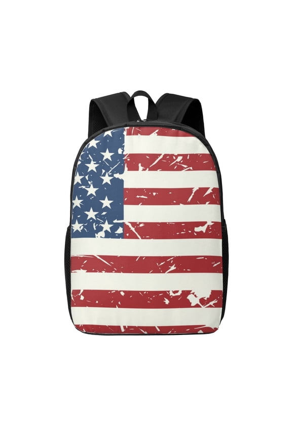 Vintage American Flag print Travel Backpack, Large Computer Backpack for Men Women, College School Rucksack Book Bag