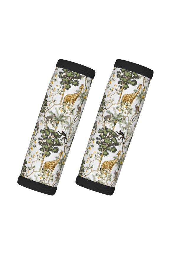 Vintage Animals Palm Tree Print 2 Pack Luggage Handles Wrap Grips Identifiers Bright Luggage Markers, Unique Travel Essentials,Bright Luggage Markers