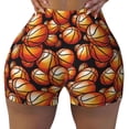 thumbnail image 1 of Xecao Vintage Basketball Print Workout Shorts for Women Soft Smooth Gym Yoga Scrunch Active Tennis Workout Running Shorts, 1 of 9