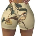 thumbnail image 1 of Xecao Vintage Bird Print Workout Shorts for Women Soft Smooth Gym Yoga Scrunch Active Tennis Workout Running Shorts, 1 of 9