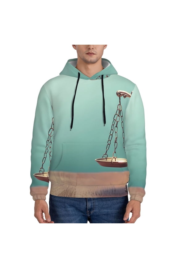 Vintage Brass Balance Scale Pattern Men's Adult Pullover Hoodie,Hooded Sweatshirt-X-Large