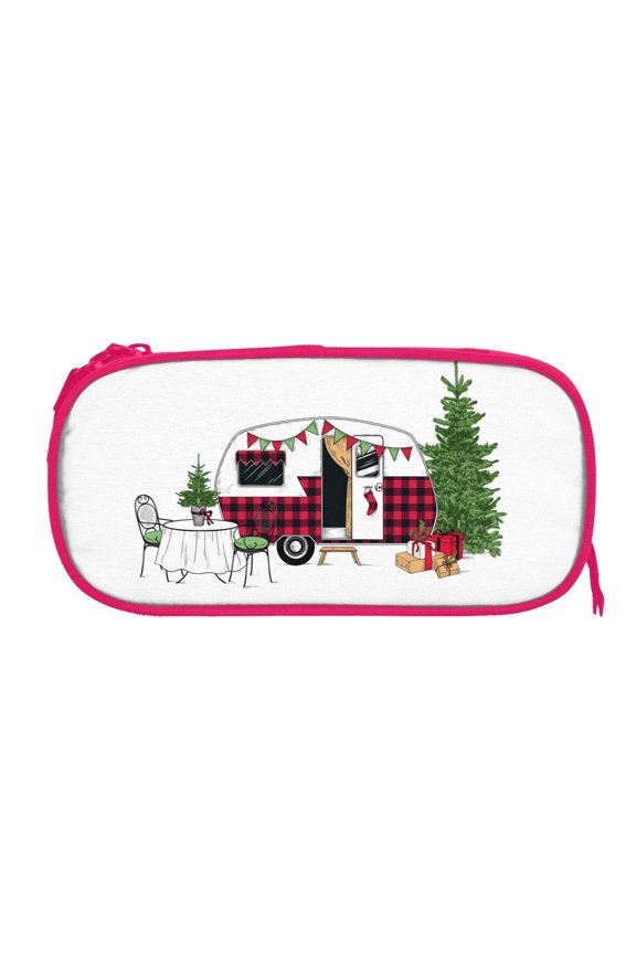 Vintage Buffalo Plaid Christmas Camper print Fanny Pack Belt Bag for Women and Men, Fashionable Waterproof Waist Pack with Adjustable Strap for Traveling, Hiking, Jogging, Cycling