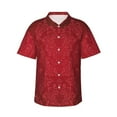 thumbnail image 1 of Xecao Vintage Burgundy print Hawaiian shirt - a stylish short-sleeve button-down for men, perfect for casual beach and tropical outings., 1 of 9
