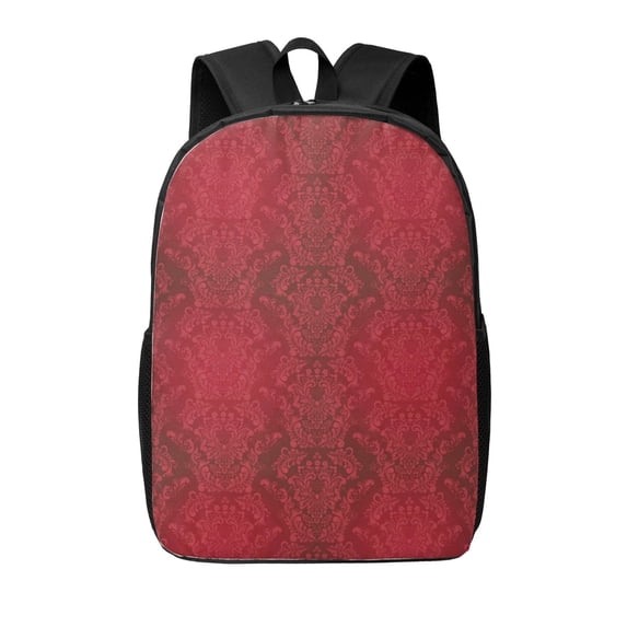 Xecao Vintage Burgundy print Travel Backpack, Large Computer Backpack for Men Women, College School Rucksack Book Bag