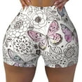 thumbnail image 1 of Xecao Vintage Butterflies Print Workout Shorts for Women Soft Smooth Gym Yoga Scrunch Active Tennis Workout Running Shorts, 1 of 9