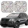 thumbnail image 1 of Xecao Vintage Butterflies for Foldable Car Sun Shades (2-Pack) offer sun protection with an easy-fold design for convenient windshield shading., 1 of 7