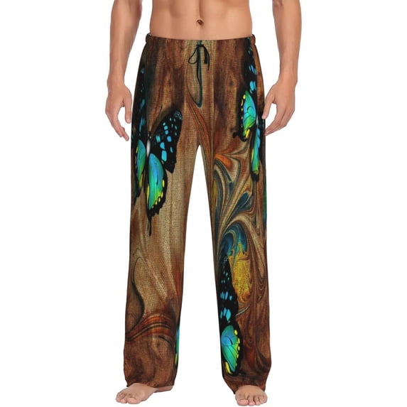 Xecao Vintage Butterfly Green Men's Straight Lounge Pajama Pants: The Ultimate in Comfortable Sleepwear