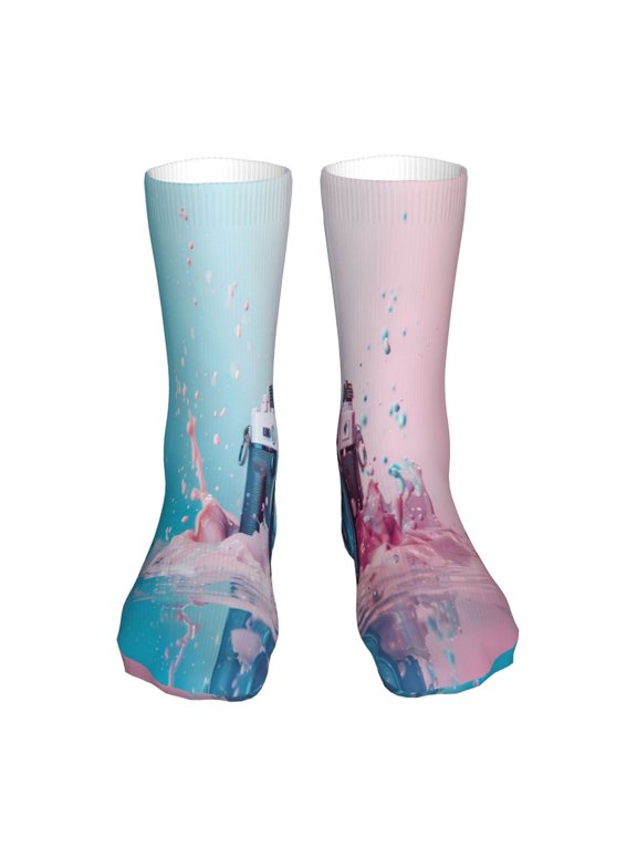 Vintage Camera Splash Art Print Fashion No Heel Casual Crew Socks Cushioned Breathable for Men Women - Moisture wicking,Not easy to fade Suitable for daily