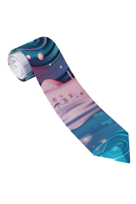 Vintage Camera Splash Art Print Tie For Men Necktie Woven Jacquard Neck Ties,Classic Men's Tie