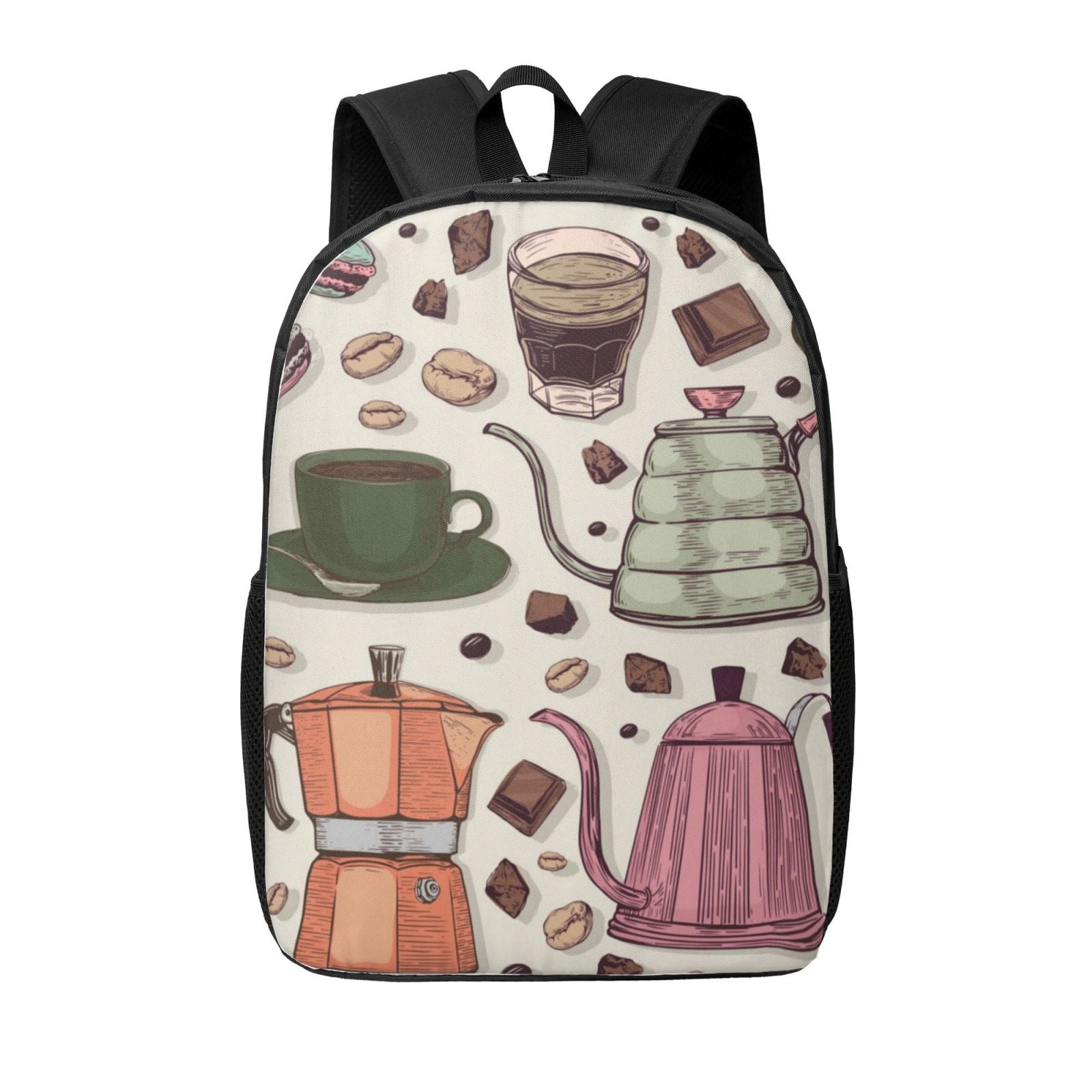Xecao Vintage Coffee print Travel Backpack, Large Computer Backpack for ...