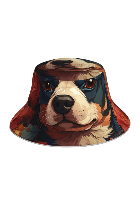 Vintage Colorful Flower French Bulldog Print Men and Women Night Reflective Hat Runner Cap Visor Bucket Hat Boonie Cap