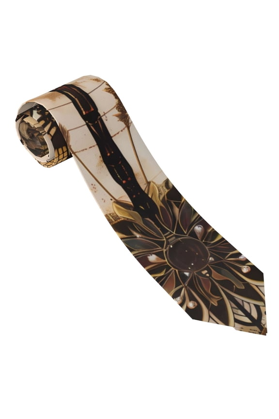 Vintage Dragonfly Artwork Print Tie For Men Necktie Woven Jacquard Neck Ties,Classic Men's Tie