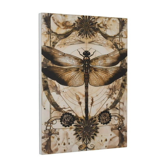 Xecao Vintage Dragonfly Artwork for Ready-to-Hang Canvas Art 12x16 Inches - Waterproof HD Print Solid Wood Frame for Gifting,Vertical