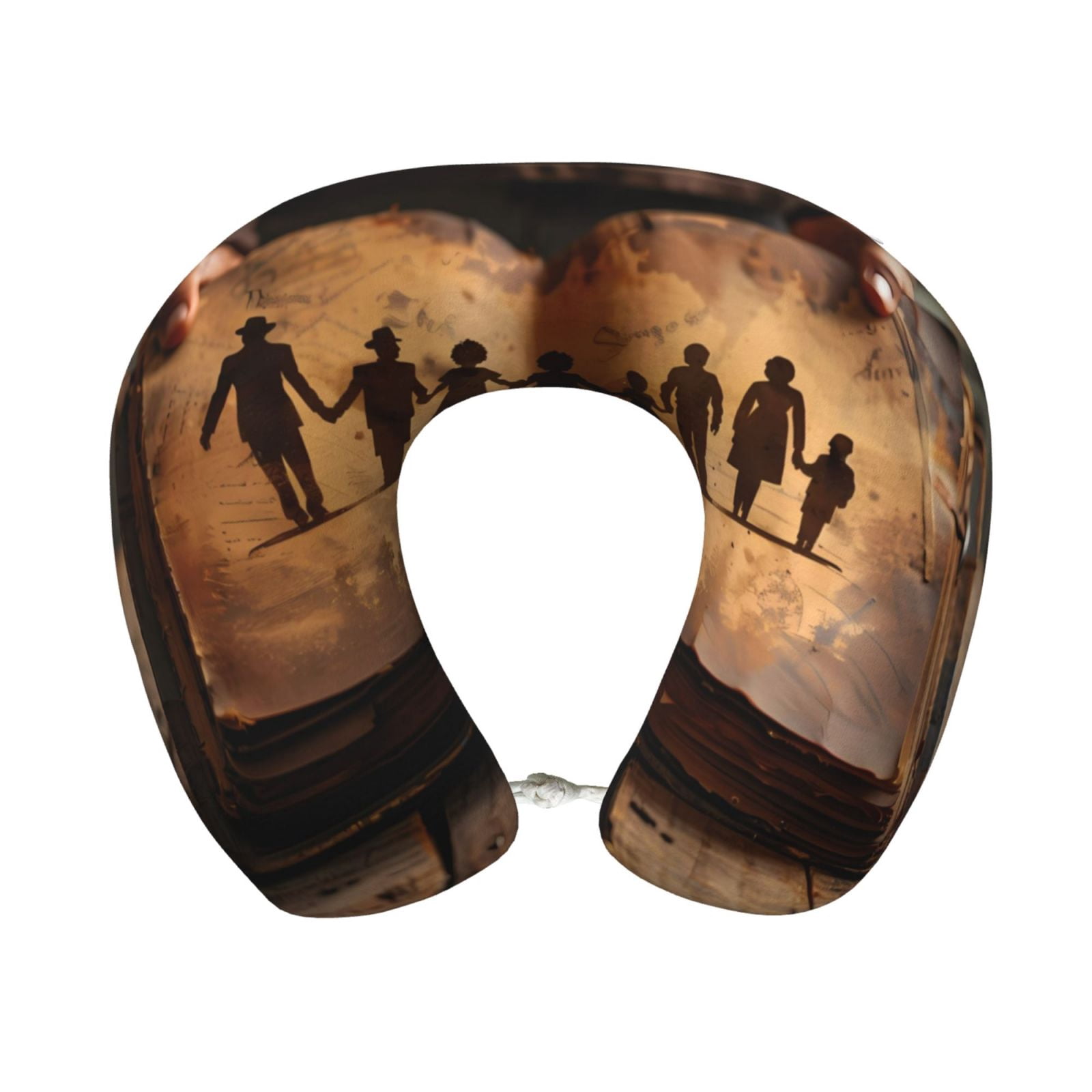 Xecao Vintage Family History Book Print Memory Foam Cervical Neck Pillow Versatile U-Shaped Pillows for Home,Office,Camping,Travelling,Soft Washable Cover