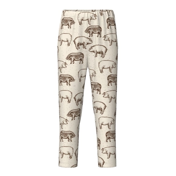 Xecao Vintage Farm Pigs Print Teenagers' Pajama Pants Long Sleep Pants Soft Elastic Waist Pajama Bottoms Elastic waist with 2 Pockets 5-16 Years-XS(5-6)