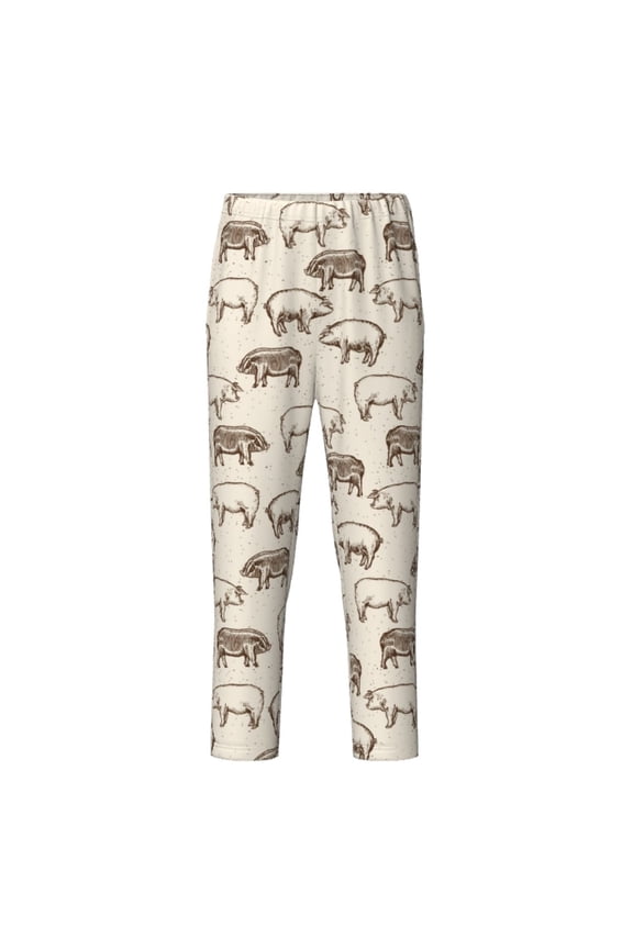 Vintage Farm Pigs Print Teenagers' Pajama Pants Long Sleep Pants Soft Elastic Waist Pajama Bottoms Elastic waist with 2 Pockets 5-16 Years-Large