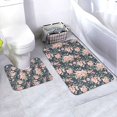 thumbnail image 1 of Xecao Vintage Floral 2-Piece Vintage Seamless Anti-Skid Mat Set, featuring a stylish pattern for a safe and elegant toilet rug experience, 1 of 6