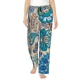 thumbnail image 1 of Xecao Vintage Floral Butterflies Women's Straight Lounge Pajama Pants: The Epitome of Relaxed Sleepwear, 1 of 9