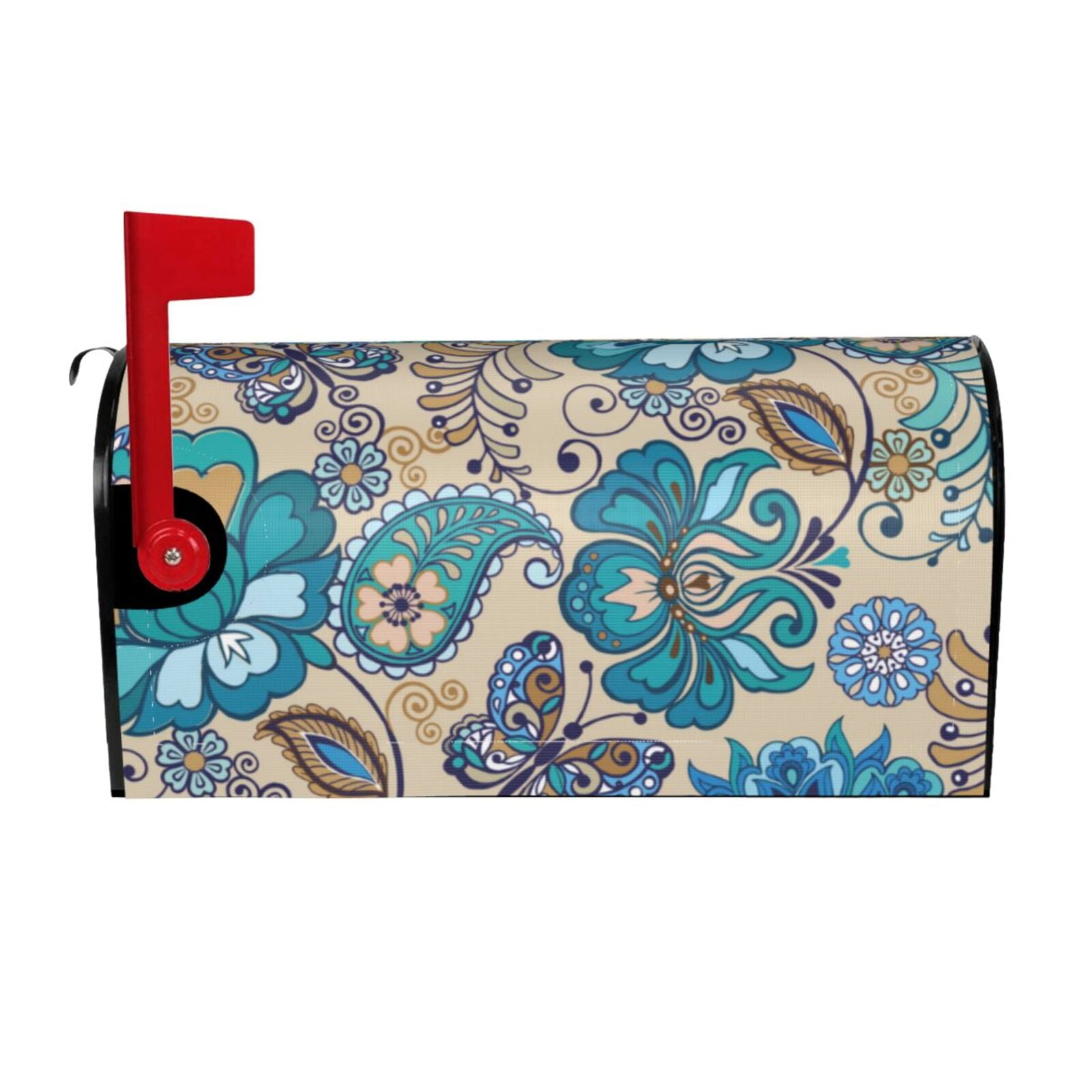 Xecao Vintage Floral Butterflies for Mailbox Cover with Magnetic Strips, Waterproof and Sunscreen, Adds a Decorative Touch to Your Garden Yard.