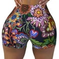 thumbnail image 1 of Xecao Vintage Floral Print Workout Shorts for Women Soft Smooth Gym Yoga Scrunch Active Tennis Workout Running Shorts, 1 of 9