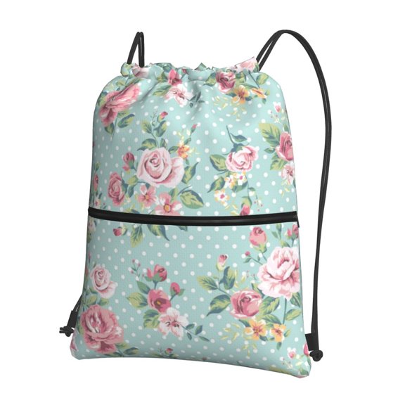 Xecao Vintage Floral for Drawstring Bags,Pull String Backpack Bags,String Bag Sackpack