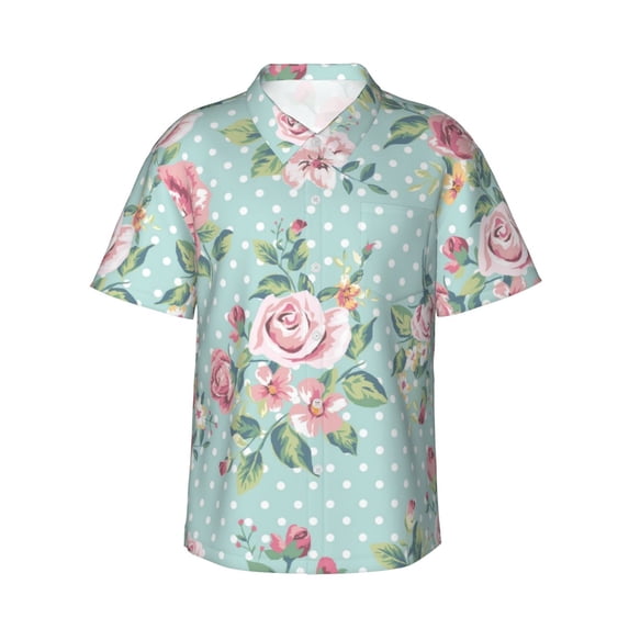 Xecao Vintage Floral print Hawaiian shirt - a stylish short-sleeve button-down for men, perfect for casual beach and tropical outings.