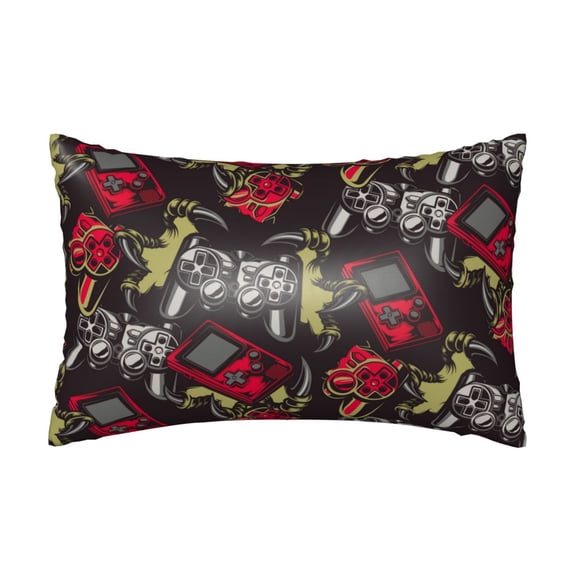 Xecao Vintage Gaming Pattern Satin Pillowcases for Hair and Skin, Luxurious and Silky Pillow Cases with Envelope Closure, 20x30 Inches