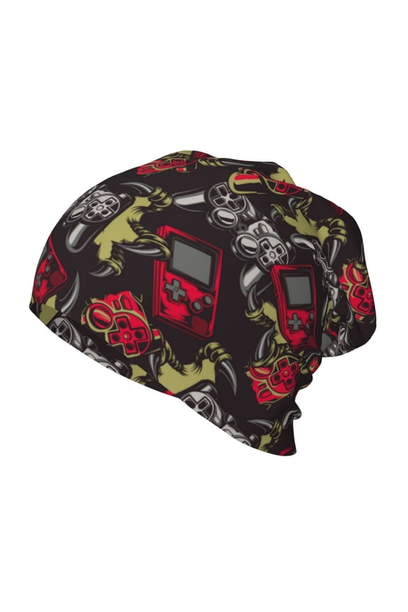 Vintage Gaming Print Beanie Hat Toddler Girls Boys, Baby Hats Winter Warm Knitted Thermal, Kids Winter Caps